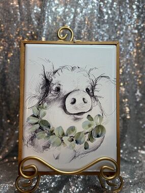Adorable pig tile wall art